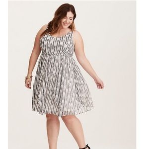 ABSTRACT PRINT CHIFFON TANK DRESS